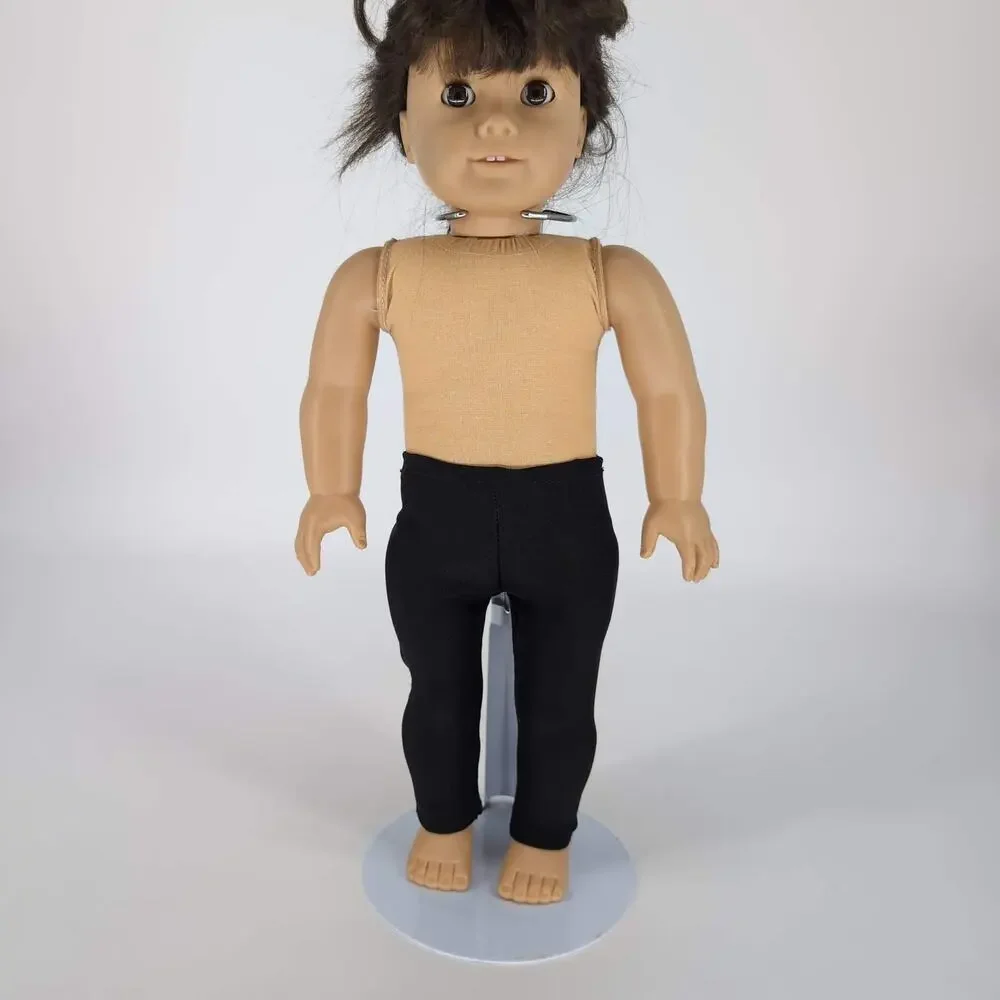 Unbranded Black Spandex Lycra Full Length Doll Leggings for 18 inch Dolls - GUC
